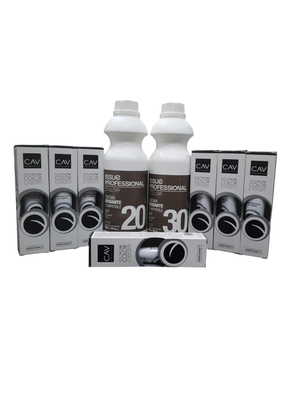 PROMO MIX ISSUE CAV 2 OXIDANTE X 900 ML + 7 TINTURAS CAV