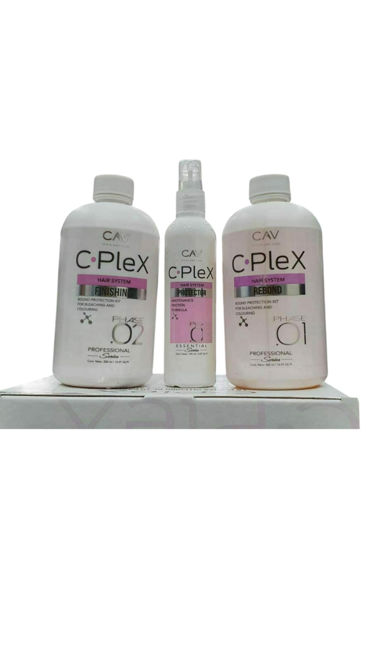 PROMO CAV  PLEX  KIT X 3  PASO 1, 2 Y 3 PROTEINAS RECONSTRUCTIVAS