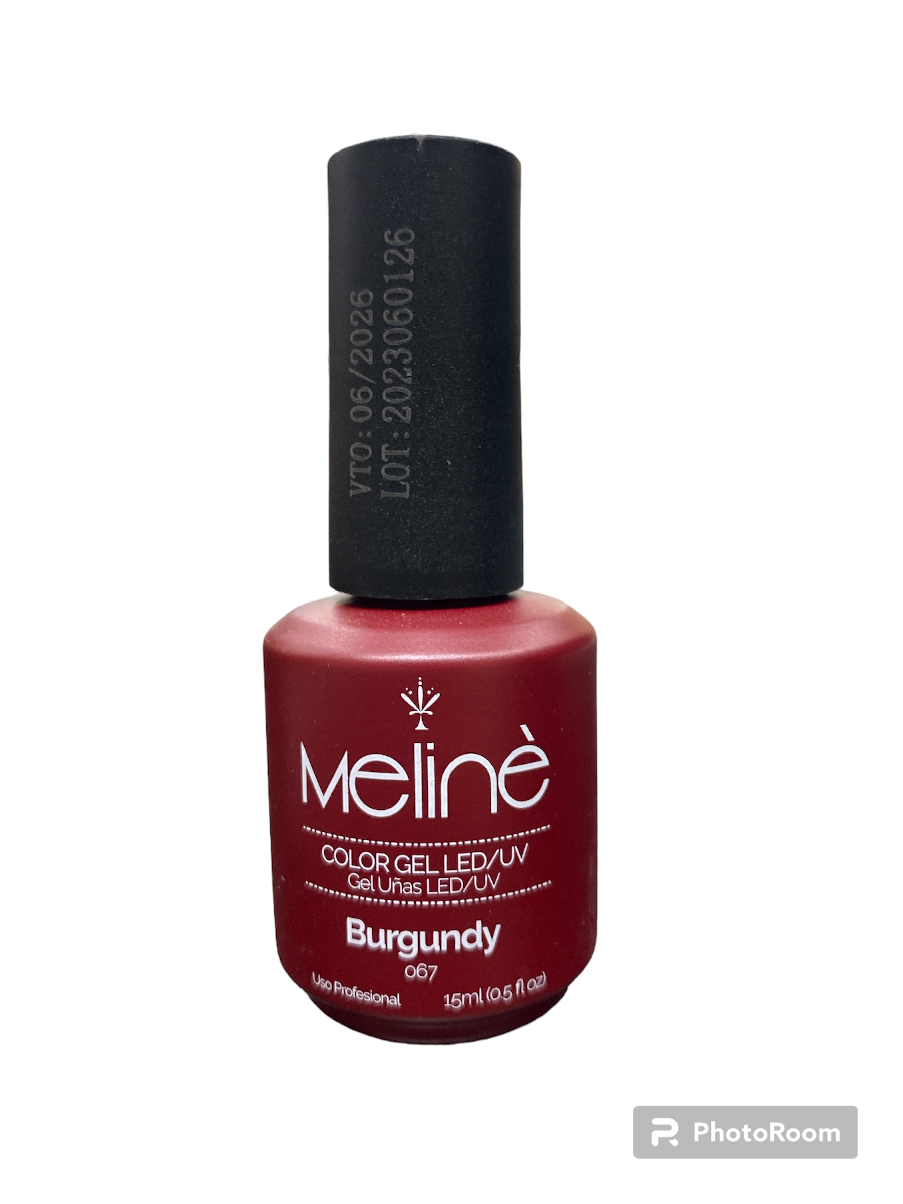 Esmalte 067 Burgundy Semipermanente x15ml  Meline VTO 